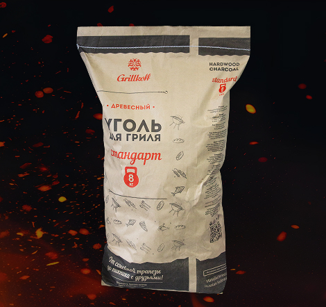 Древесный уголь, 8 кг Grillkoff
