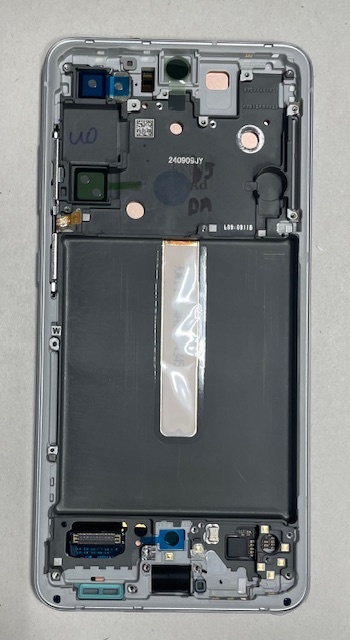 Дисплей с тачскрином Samsung (Самсунг) S21 FE / G990 (сервисный 100% оригинал) ( серебро) с рамкой