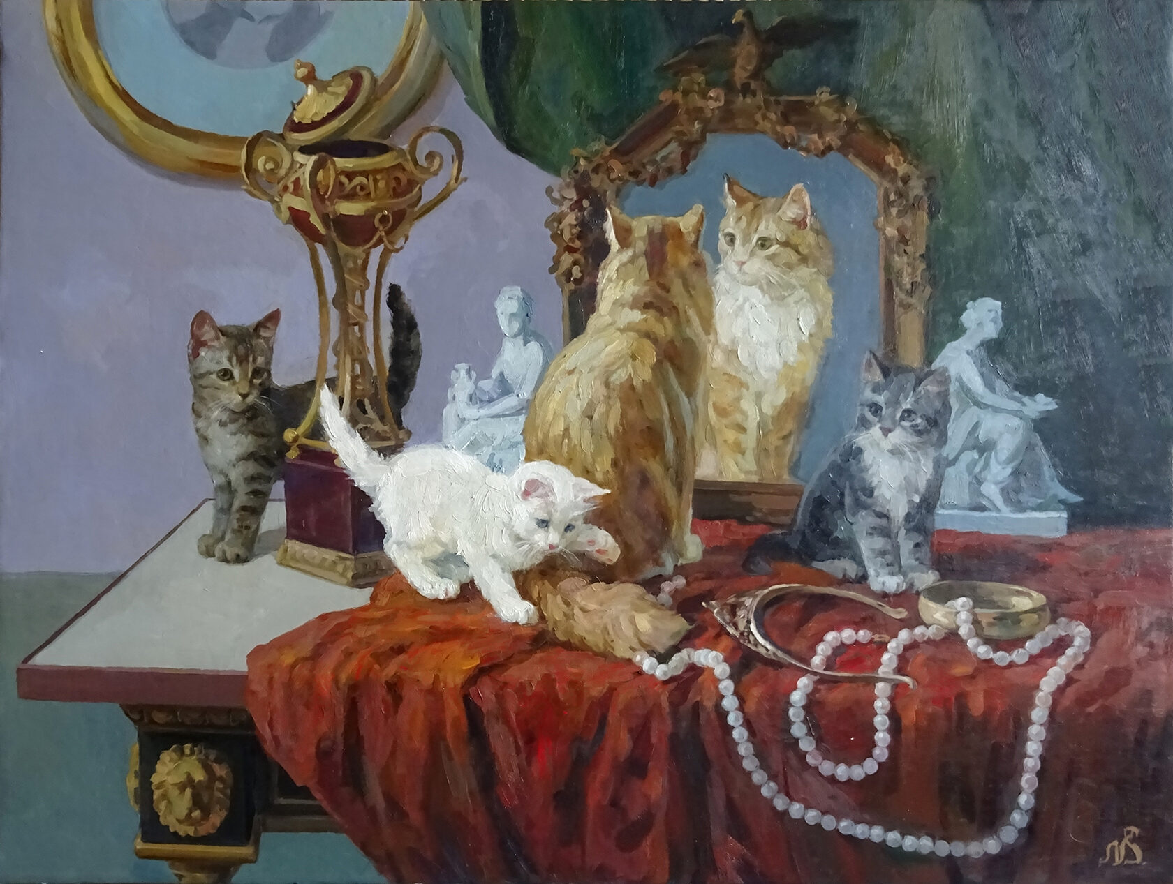 Картина «Коты и зеркало» - Новосадюк Святослав