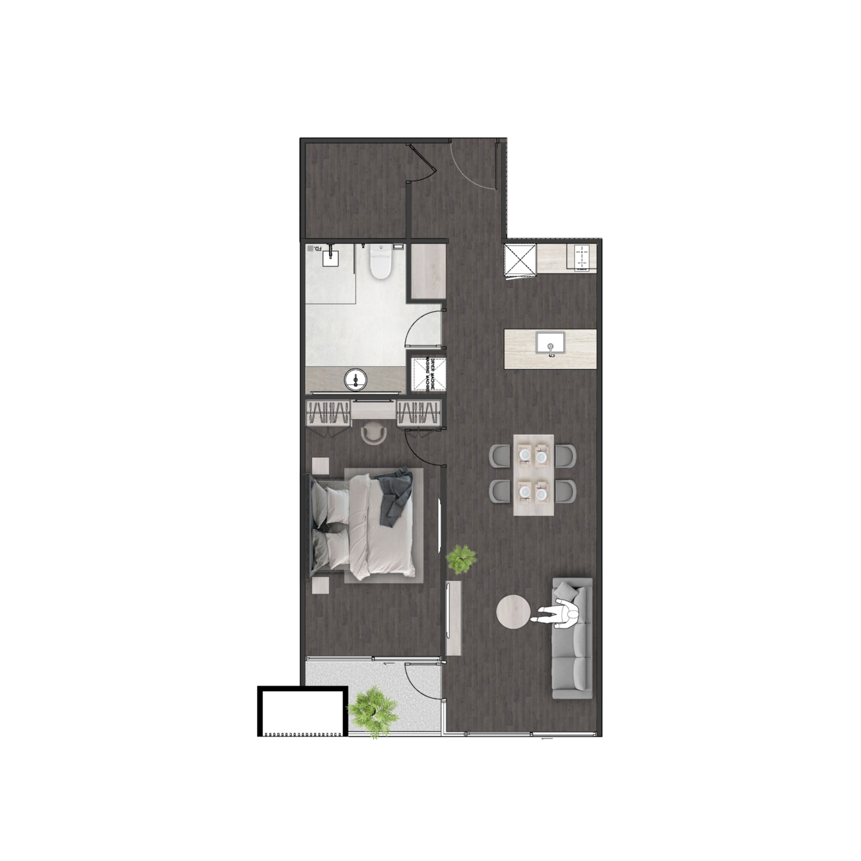 Unit 3407 — 1 Bed · 67.6 m²