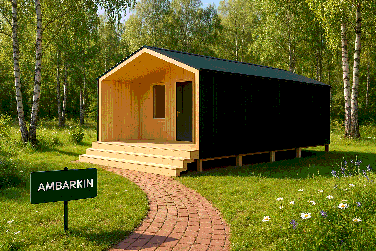 Барнхауса 6х8 м с верандой купить дёшево в Москве и МО