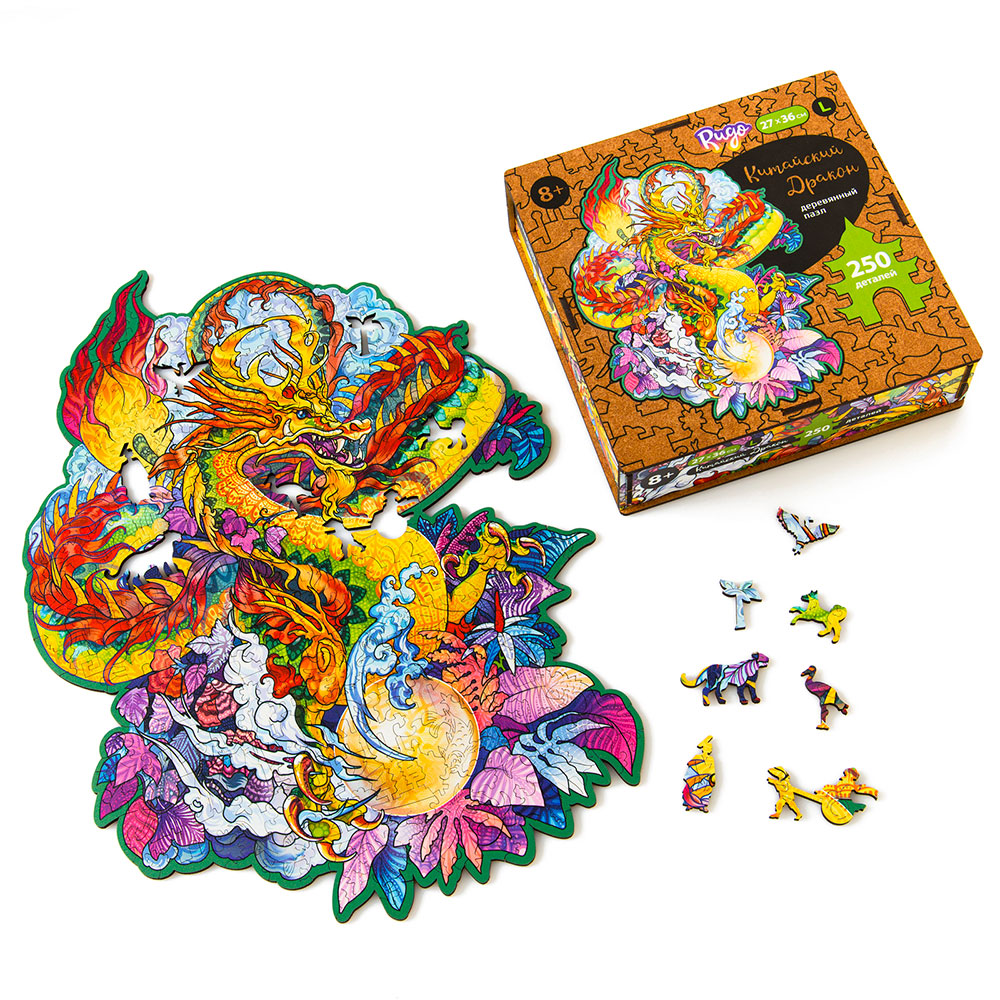 Деревянный пазл Китайский Дракон - Rugo