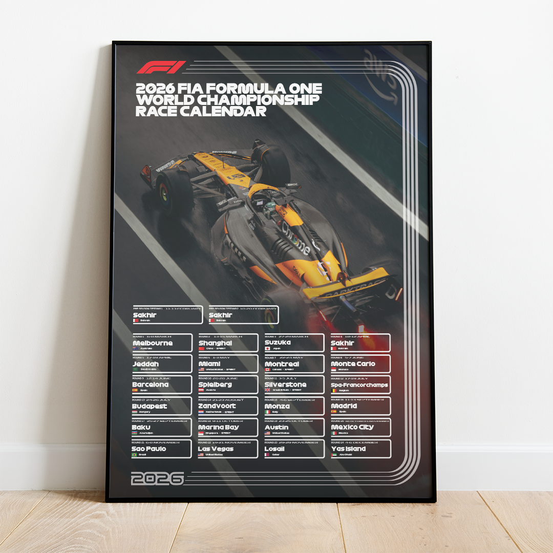 Календарь F1 2026 McLaren - merchf1.ru