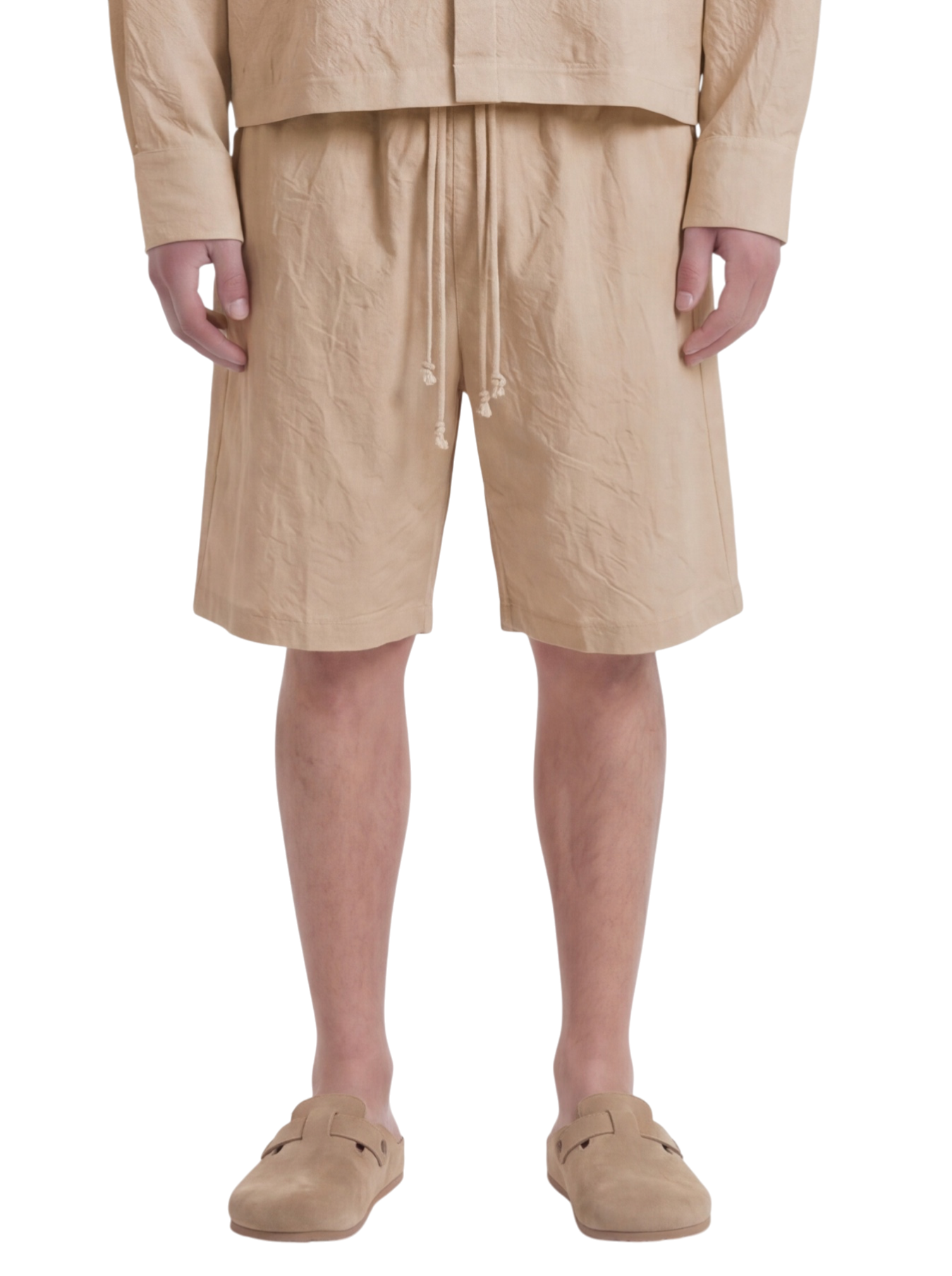 UNFORT: Linen Shorts Beige