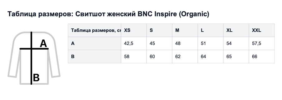 Таблица размеров