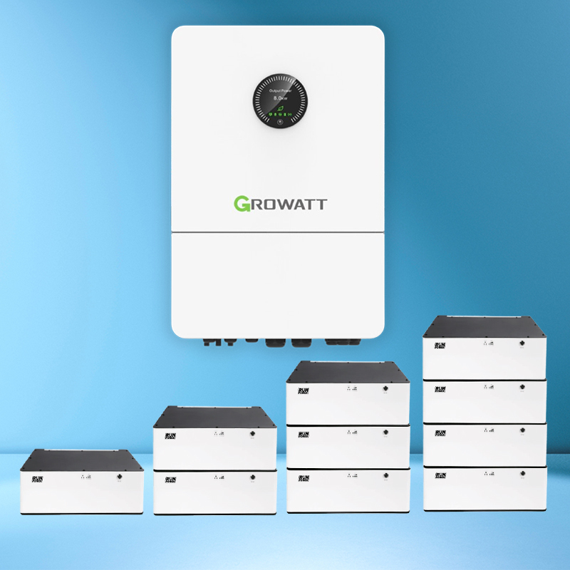 Трёхфазный Источники бесперебойного питания 6 кВт Growatt WIT 6K-HU + LiFePO₄ до 76.8 кВт⋅ч