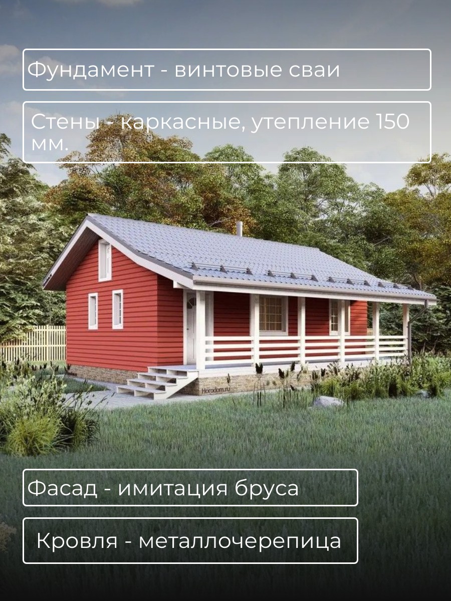 Проект дома 45 м2 / Каркасник / 1 этаж / — фото 5