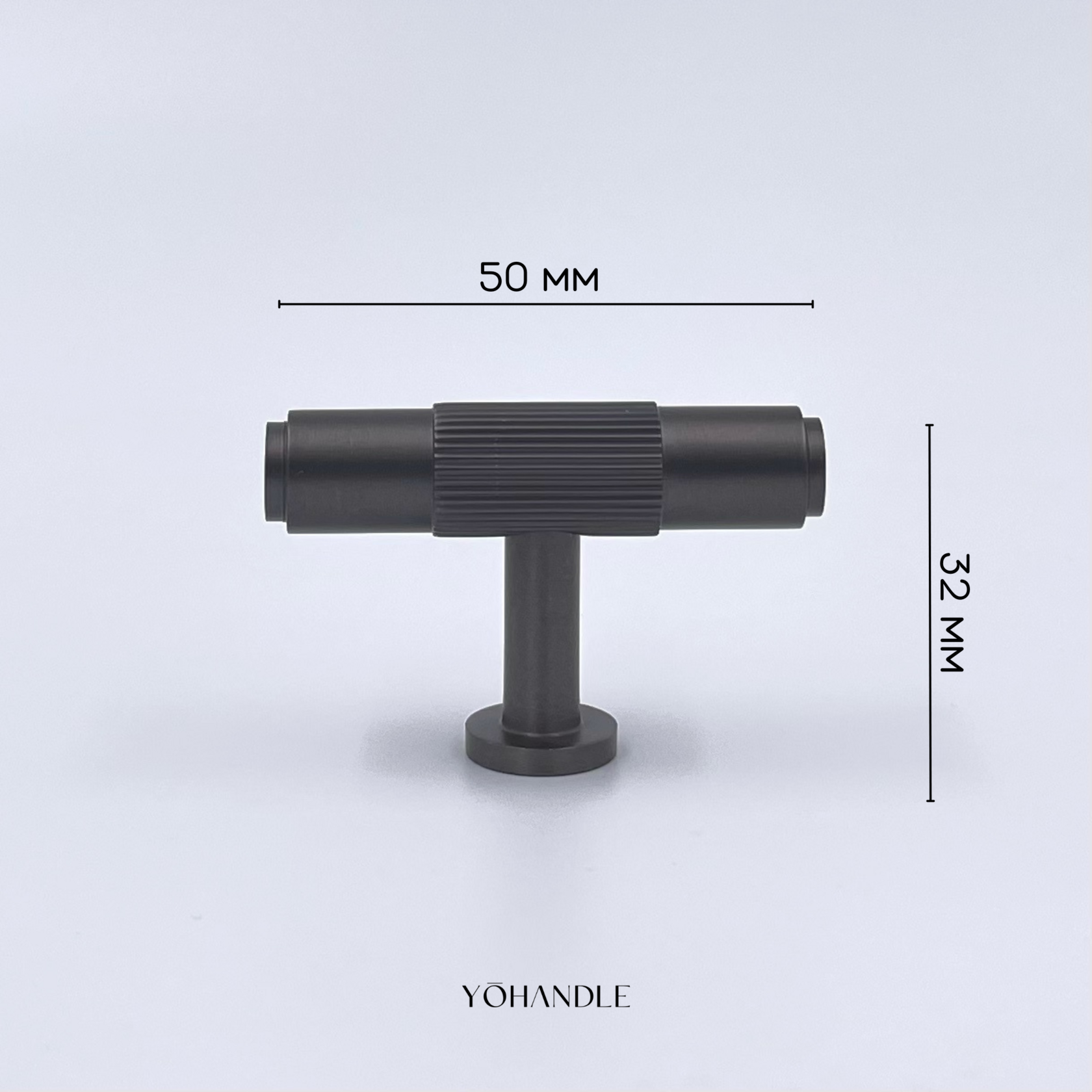Купить т-образные ручки 50мм для мебели в Москве | Мебельная ручка  т-образная 50мм вороненая сталь stripes - цена