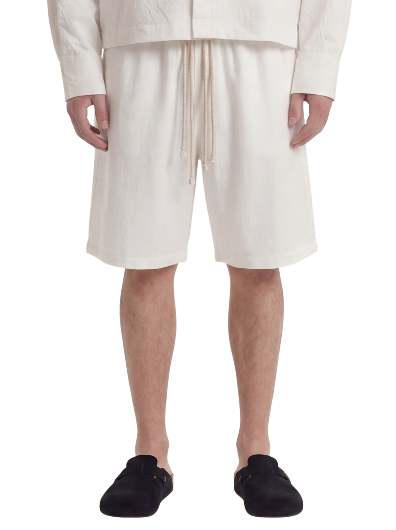 UNFORT: Linen Shorts White