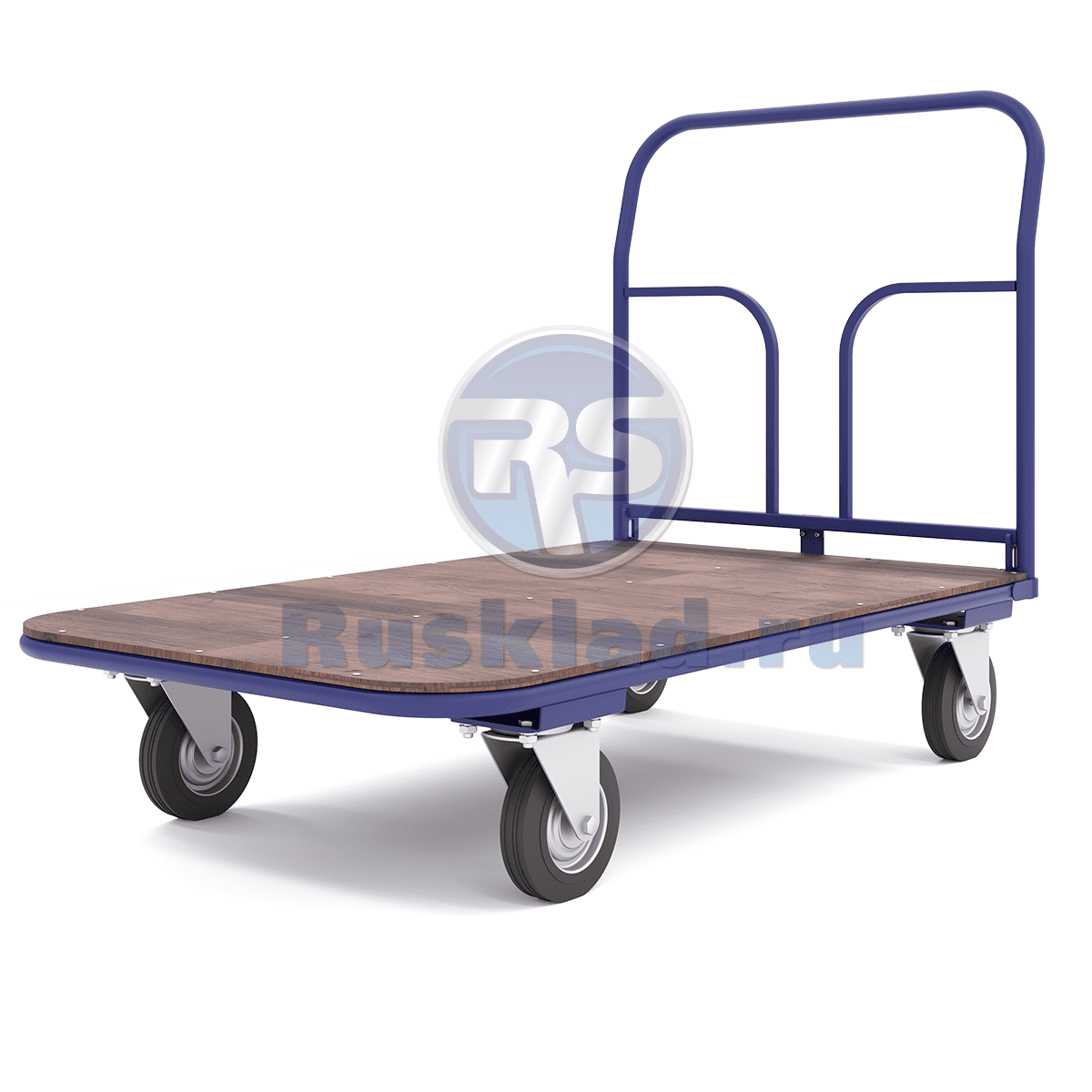 Тележка платформенная со складной ручкой, настил - фанера ...