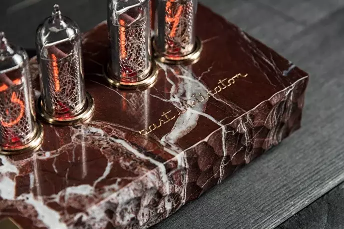 Mars-2024: Martian Stone nixie clock, view 2