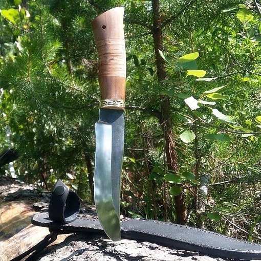 КОВАНЫЙ НОЖ "ТАЁЖНЫЙ" СО СЛЕДАМИ КОВКИ. - Ножи Павлово, Россия