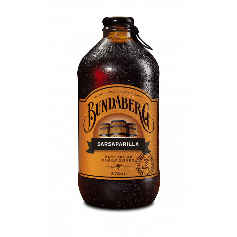 Bundaberg. Лимонад Бандаберг Сарсапарилла / Bundaberg Sarsaparilla (0,375 л.). Австралийский лимонад Bundaberg. Лимонад ферментированный Bundaberg Австралия 375мл. Стекло, Сарсапарилла.