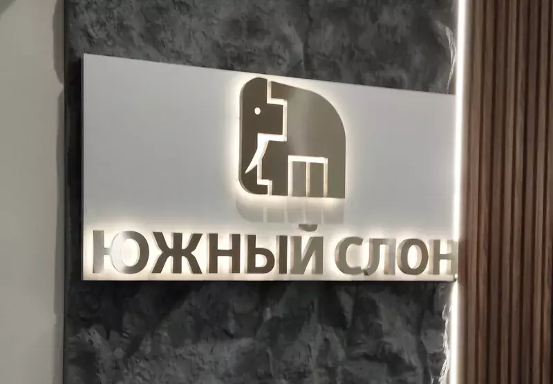 Световая панель «Южный слон» на&nbsp;каменной стене