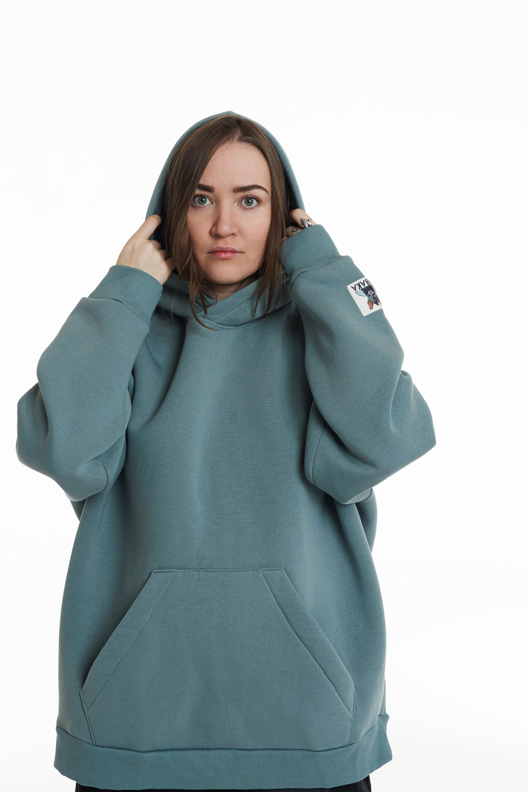 Голубое морское оверсайз худи Babaka Store