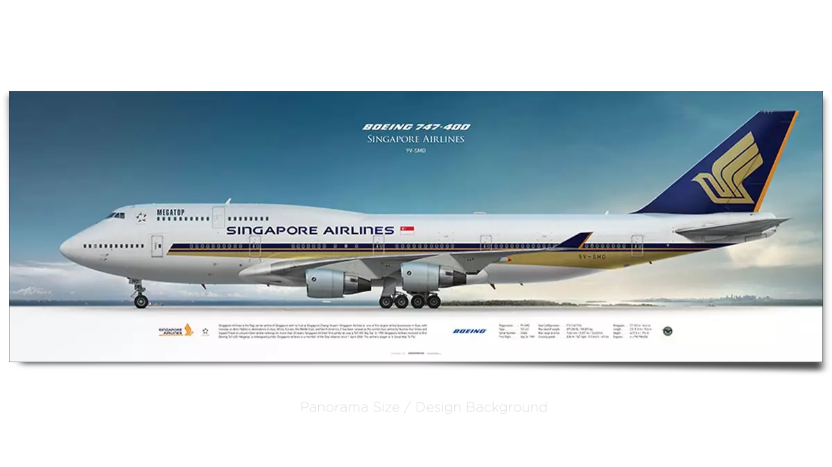 Singapore Airlines Boeing 747-400 9V-SMD | Aviaposter