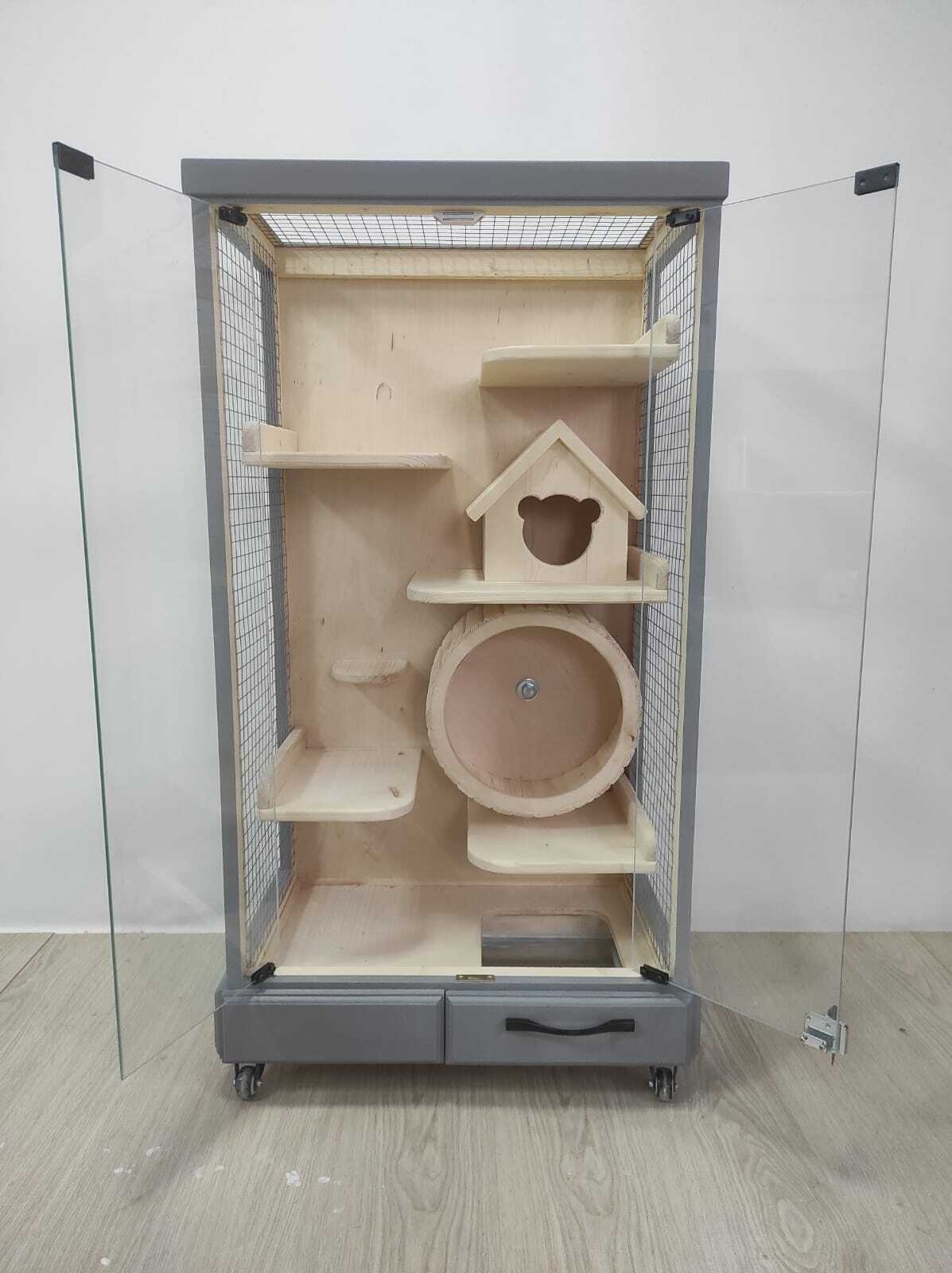 Клетка-витрина для грызунов, шиншиллы, крысы, дегу, хорька