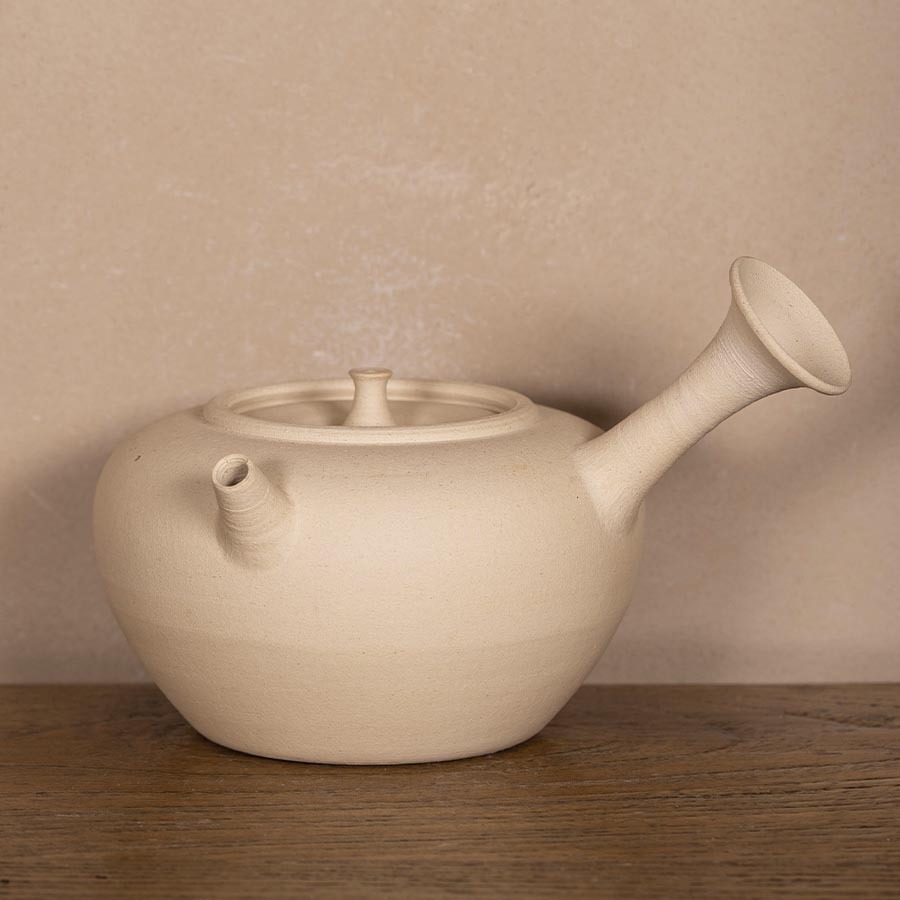 Чайник для кипячения воды чаочжоуский из белой глины для правой руки маленький
