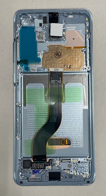 Дисплей с тачскрином Samsung (Самсунг) S20 plus / G985 (сервисный 100% оригинал) (синий) с рамкой