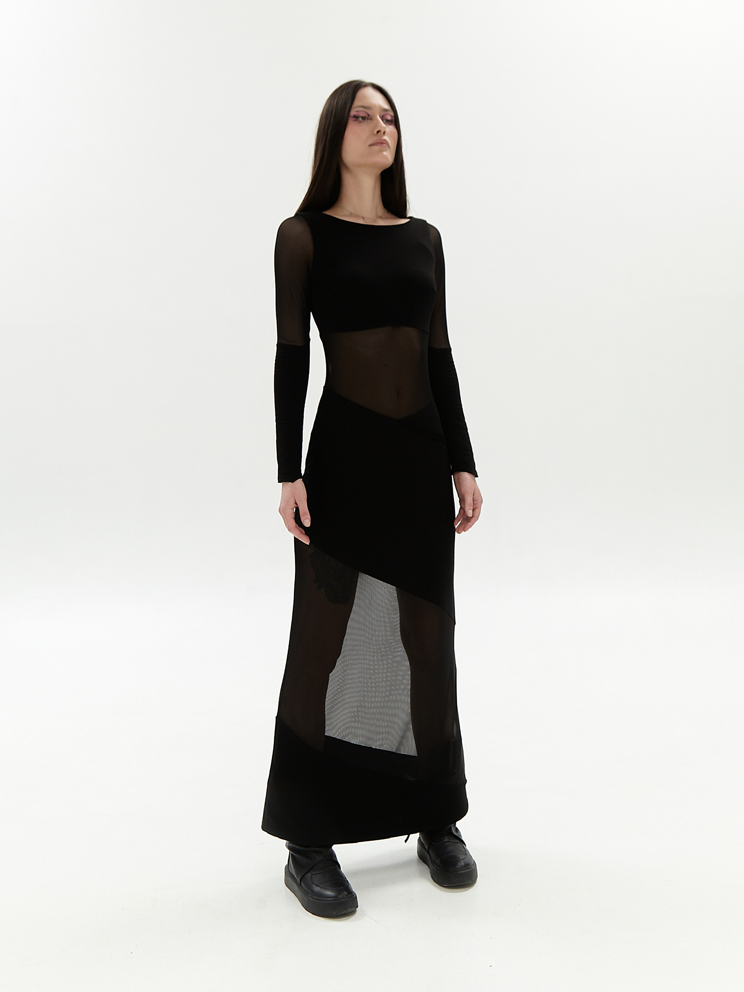 Платье ТАЙНА черное - XS - Черный