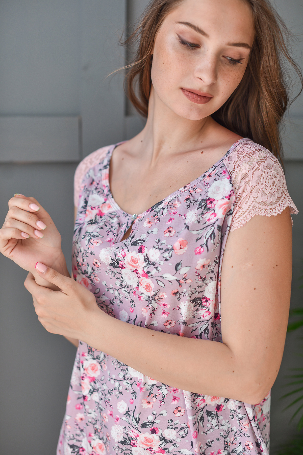 
Сорочка ночная женская "Пионы" (крылышко)