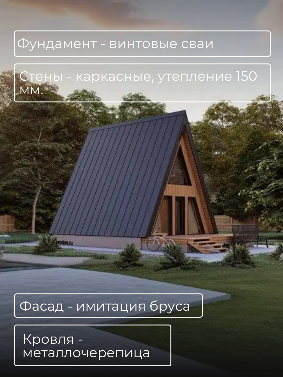 Проект дома 43 м2 / Каркасник / 1 этаж / — фото 6
