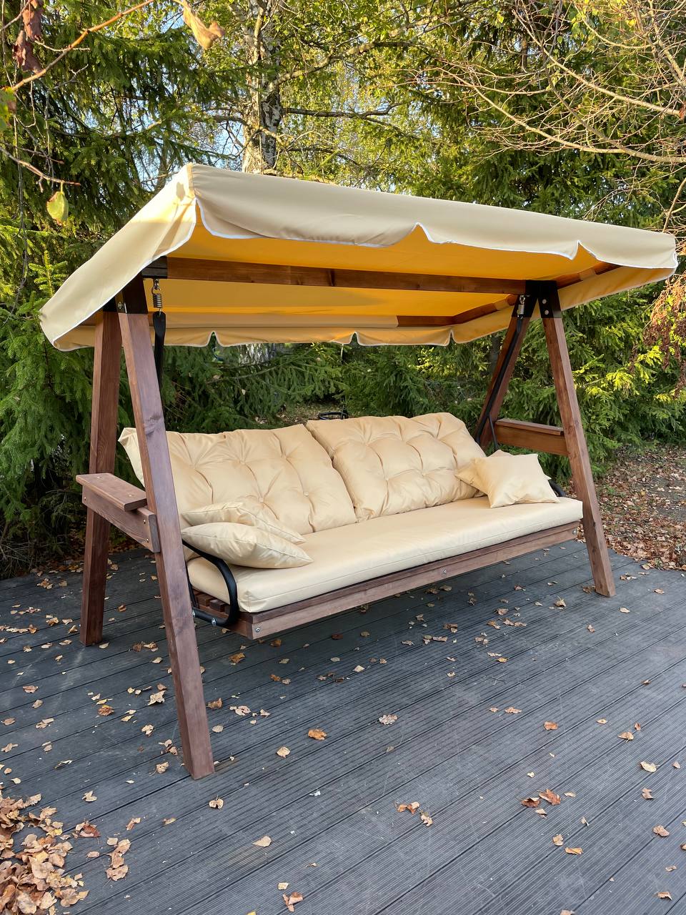 Качели садовые четырехместные ЛАРИКС 4.0 с матрасом c покраской купить ...