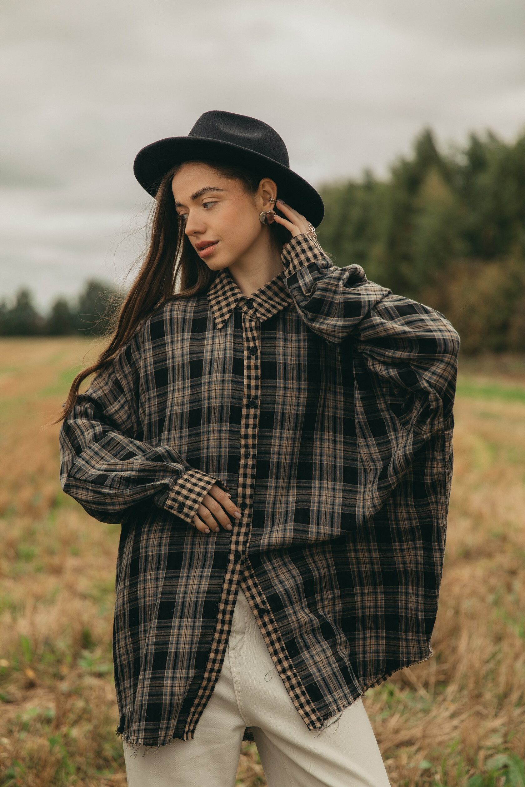 Рубашка в клетку «Слоёная»