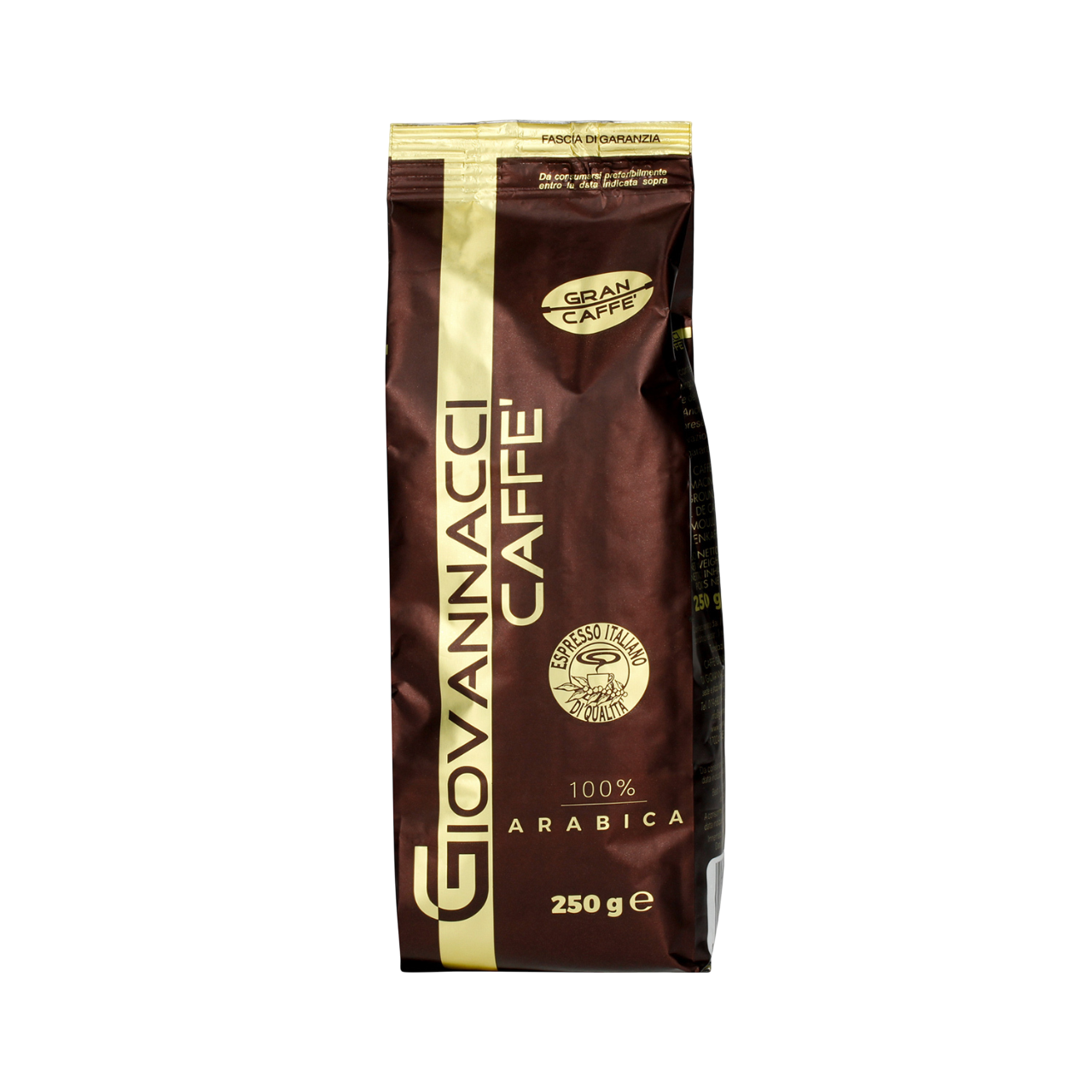 Кофе в зернах GRAN CAFFE, смесь обжаренная 100% Арабика, GIOVANNACCI, 1 кг 250g (ITALY)