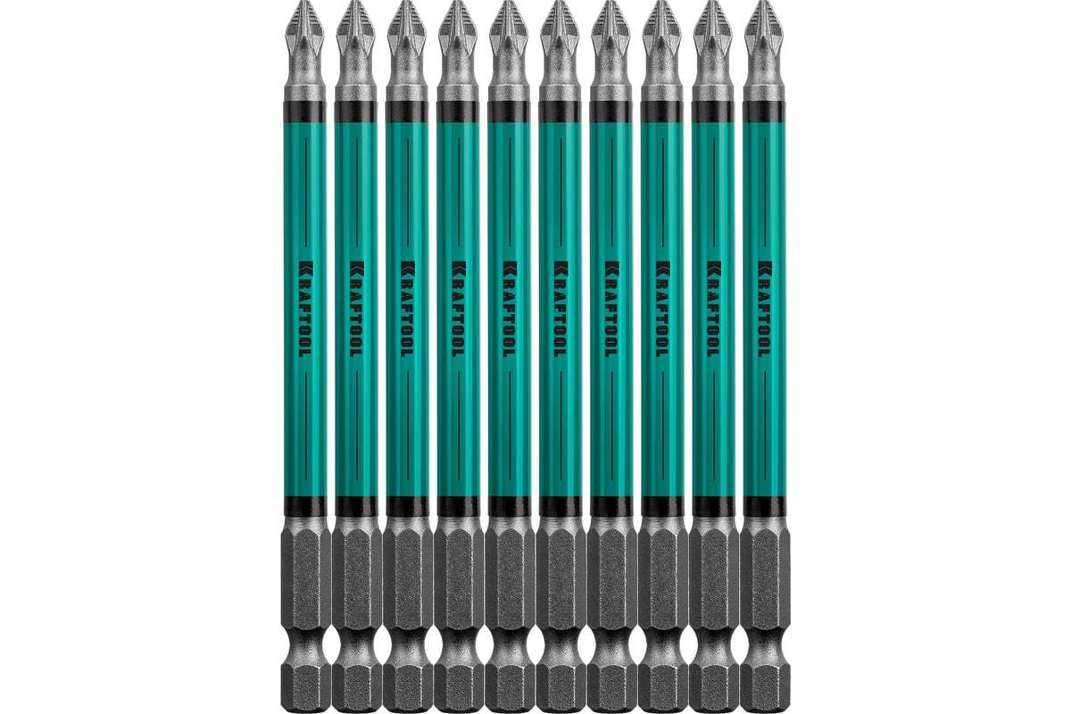 Биты, PZ2, 100 мм, 10 шт, Optimum, KRAFTOOL