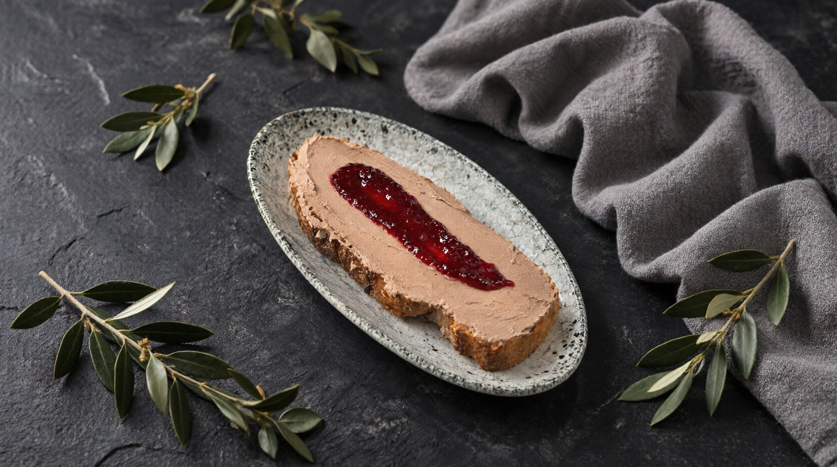 Bruschetta with Chicken Pâté and Lingonberry Confit