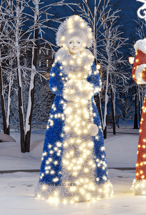 Светодиодная снегурочка, световые фигуры на заказ