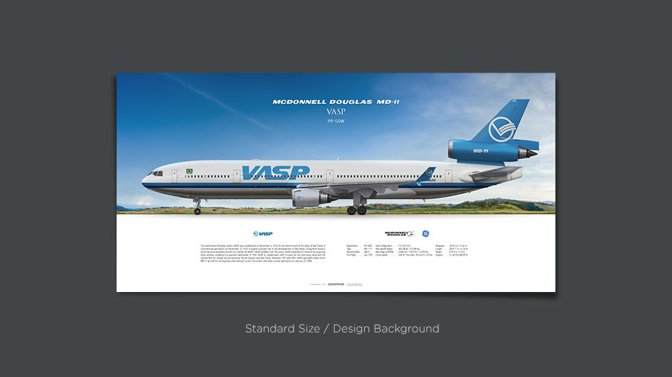 VASP McDonnell Douglas MD 11 PP SOW Aviaposter