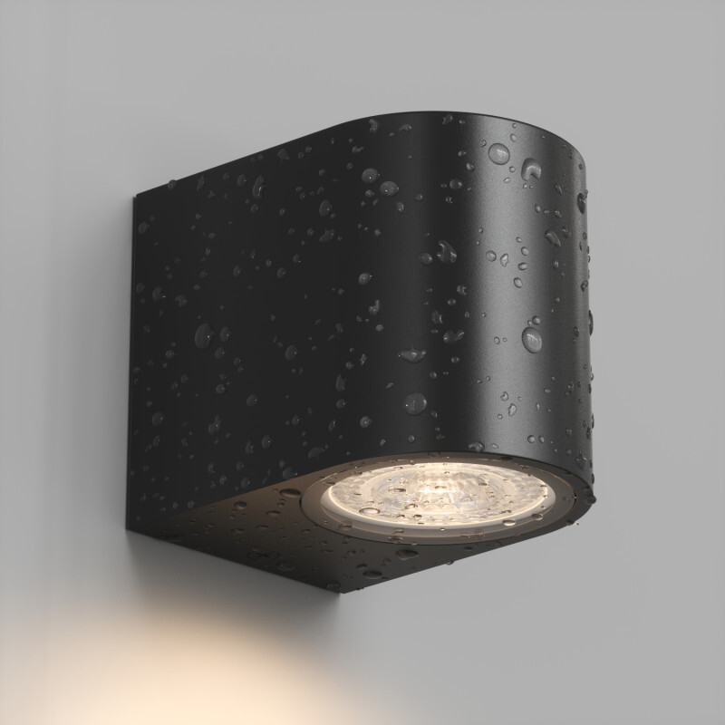 DK9790-BK Настенный уличный светильник NARVIK, IP44, GU10 LED, до 15 Вт, черный, алюминий - вид 3