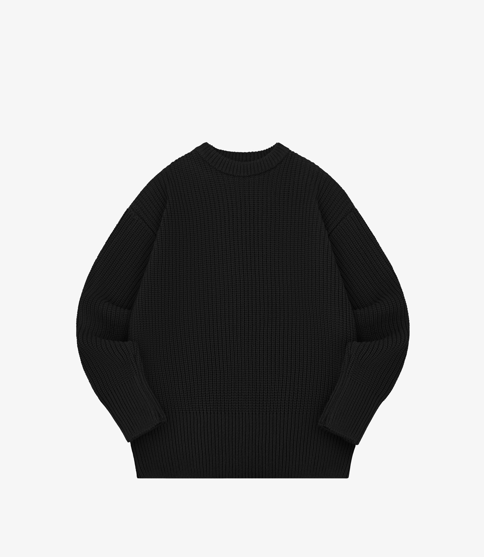 Cotton Knit Sweater - Black