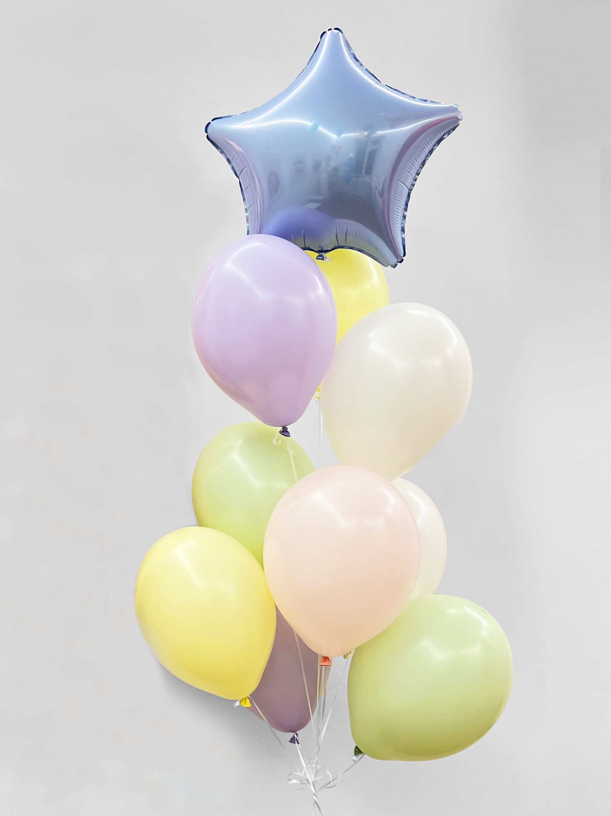 фонтан из воздушных шаров на новый год счастливый снеговичок Фонтан из шаров «Пастель» - 10 шаров + шар Bubbles (сфера) - серебряные конфетти