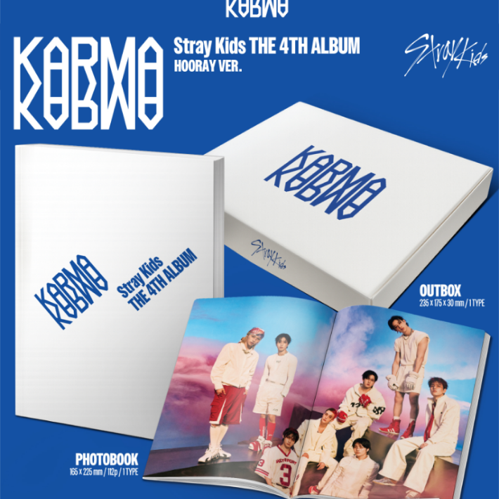 Альбом Stray Kids KARMA (HOORAY Ver.) — коробка и фотобук