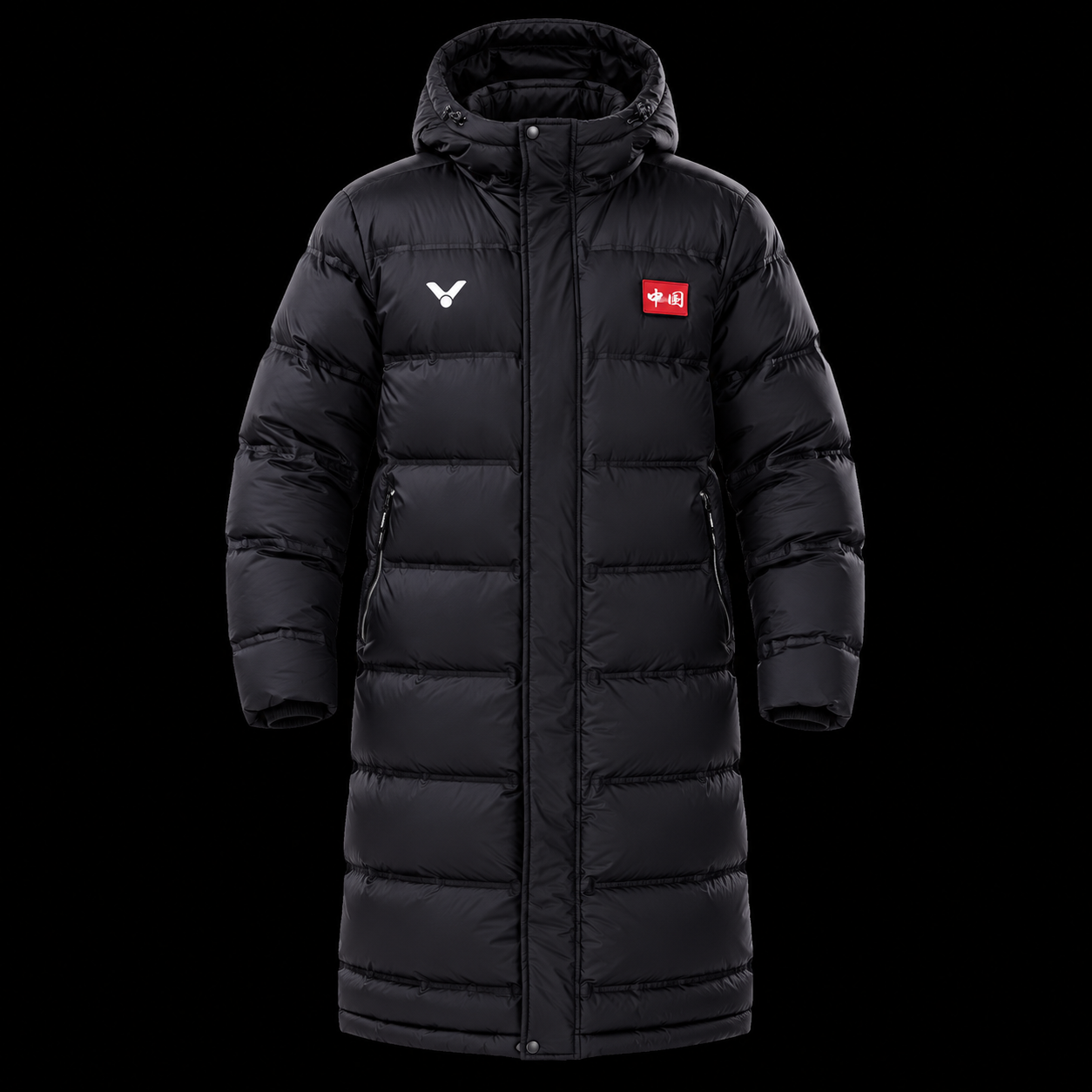 Удлинённый пуховик VICTOR J-35703 — Black — чёрный (C)