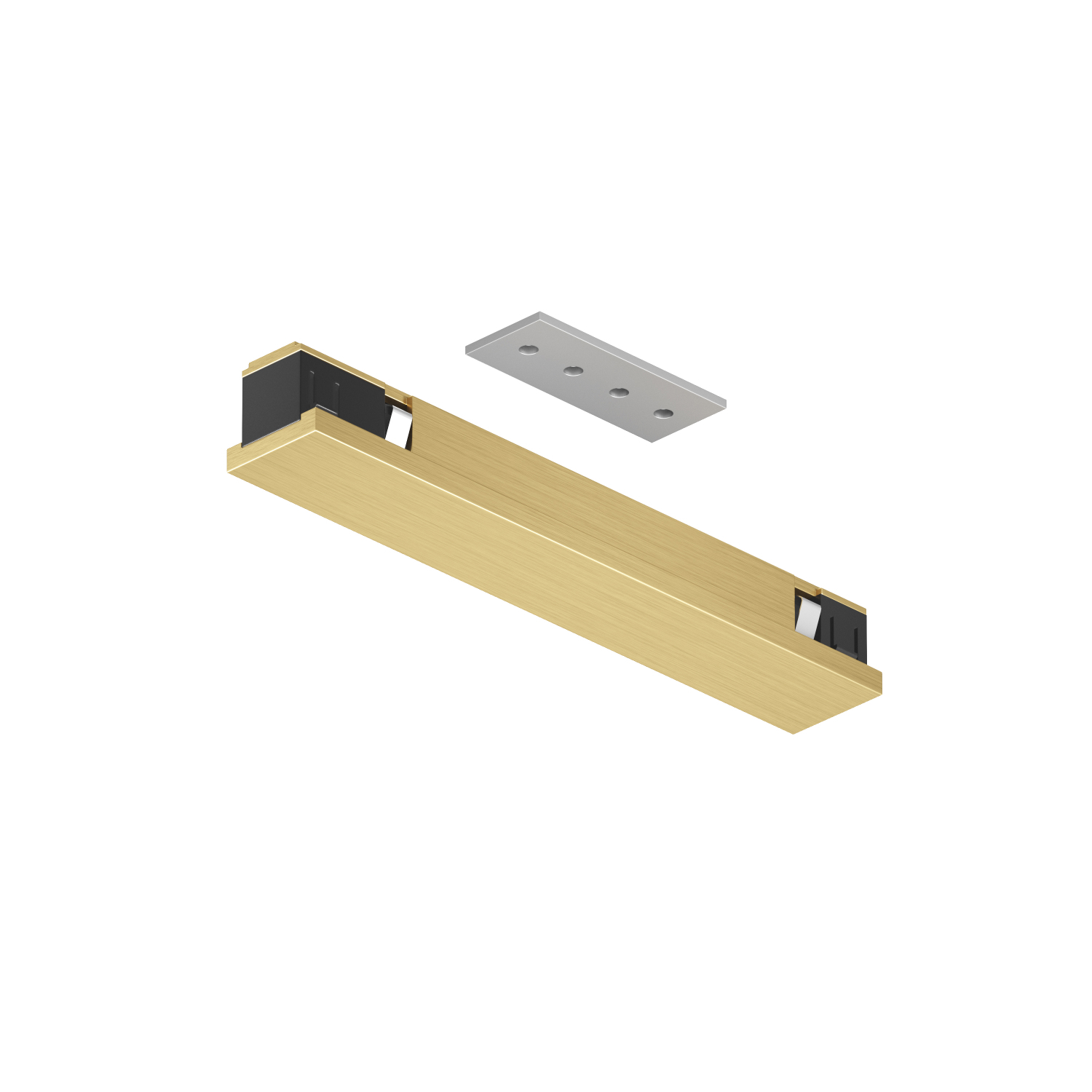 TR5722-SB Электрический коннектор прямой для трека SHINE BASE, 48V DC, IP20, сатинированная латунь, алюминий - вид 3