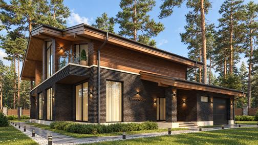 Дом 315м2 2 этажа фахверк с гаражом — проект, 315 м² — Визуализации дома, фото 2 — Премиум Хаус