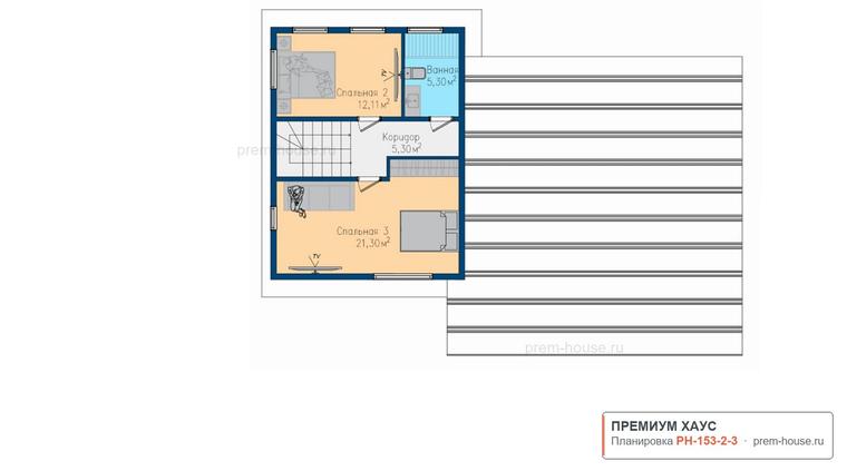 Планировка 2 этажа дома Скандинавия КС-153, 153 м² — Премиум Хаус