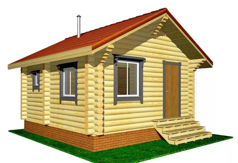 Комплект бани из бревна 5*6 с перегородками