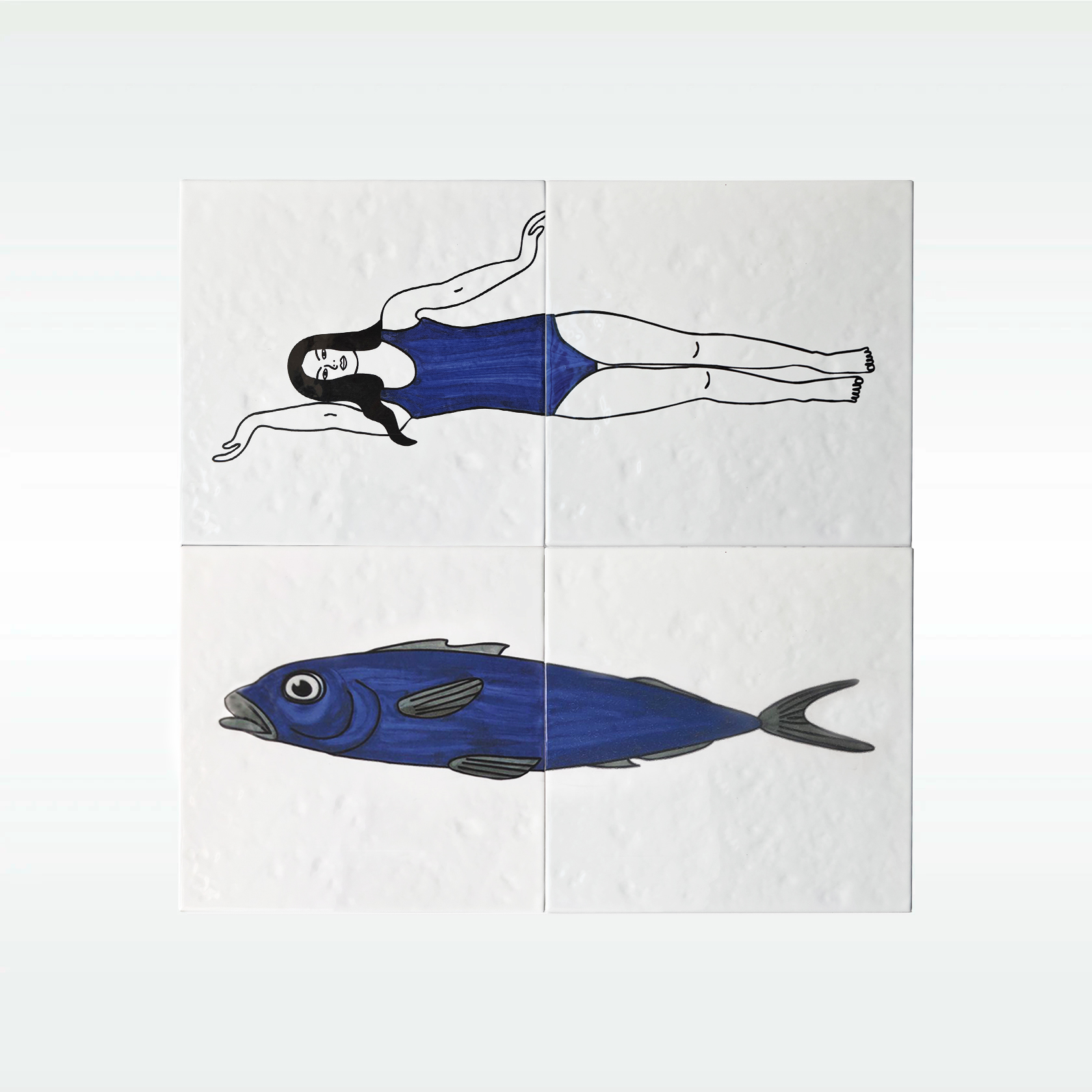 Плитка «РЫБА-ПЛОВЧИХА. БЕЛЫЙ»