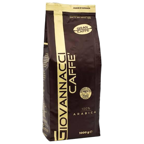 Кофе в зернах GRAN CAFFE, смесь обжаренная 100% Арабика, GIOVANNACCI, 1 кг (ITALY)
