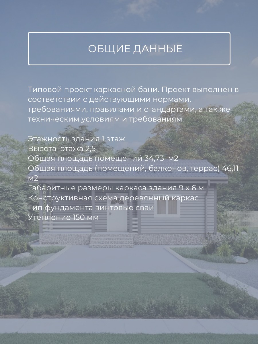 Проект дома 35 м2 / Каркасник / 1 этаж / — фото 7