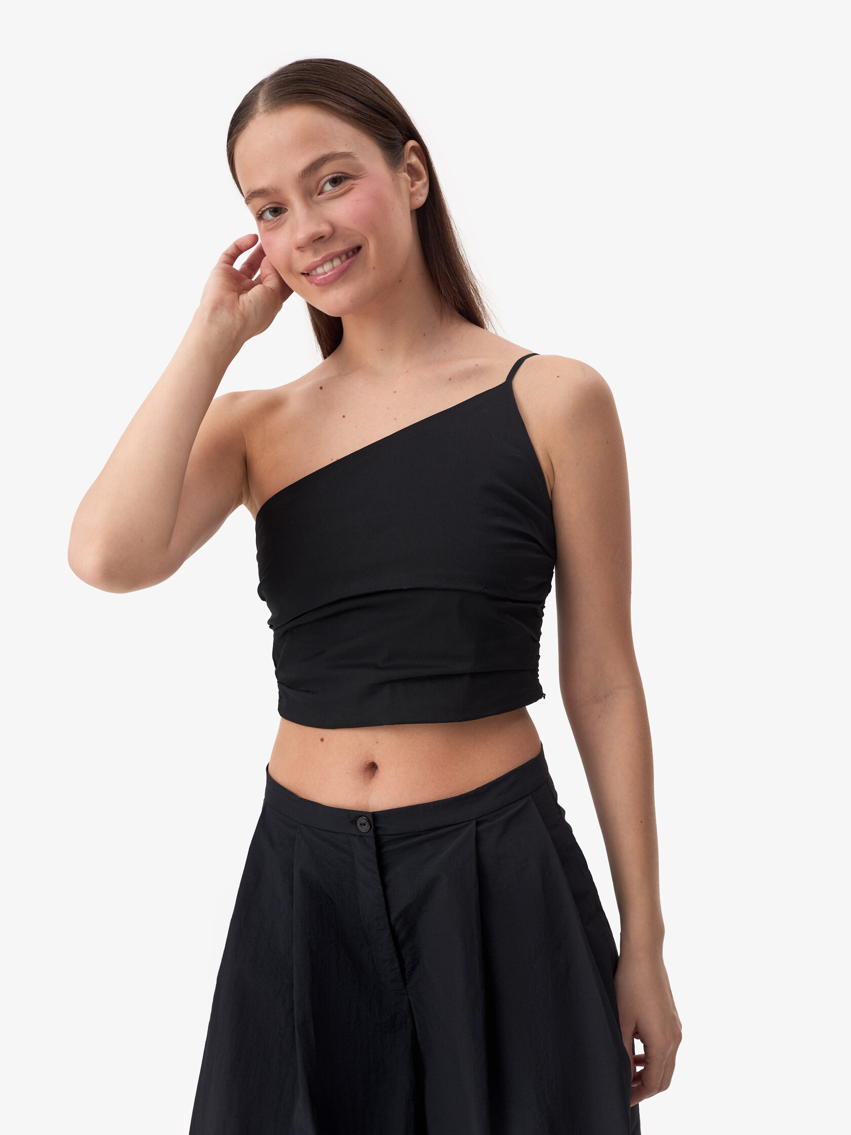 BILINGUA LADIES: Топ на одно плечо Onyx