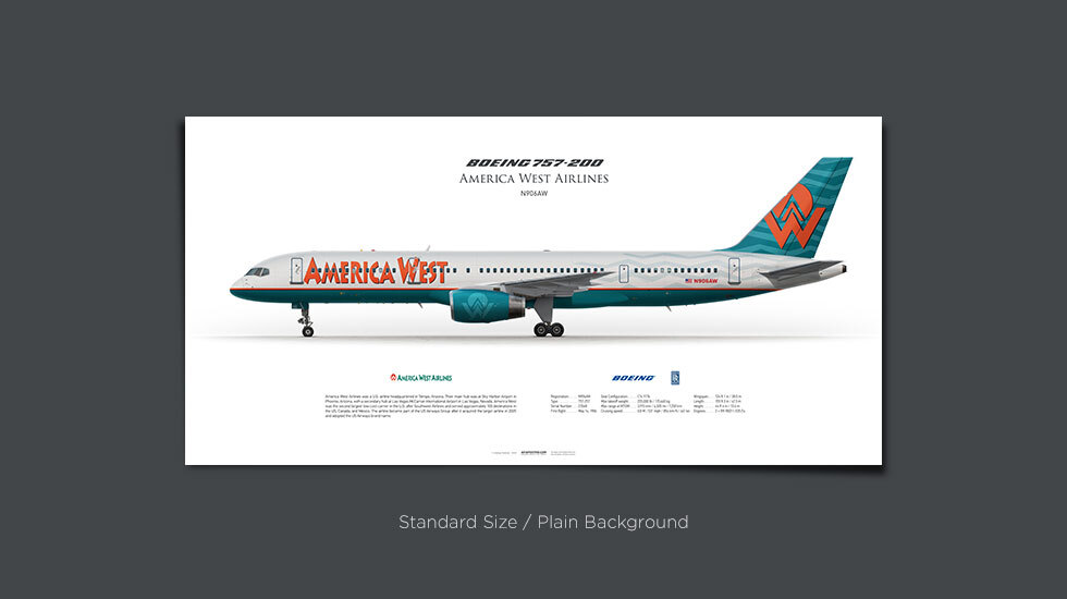 America West Airlines Boeing 757‑200 N906AW | Aviaposter