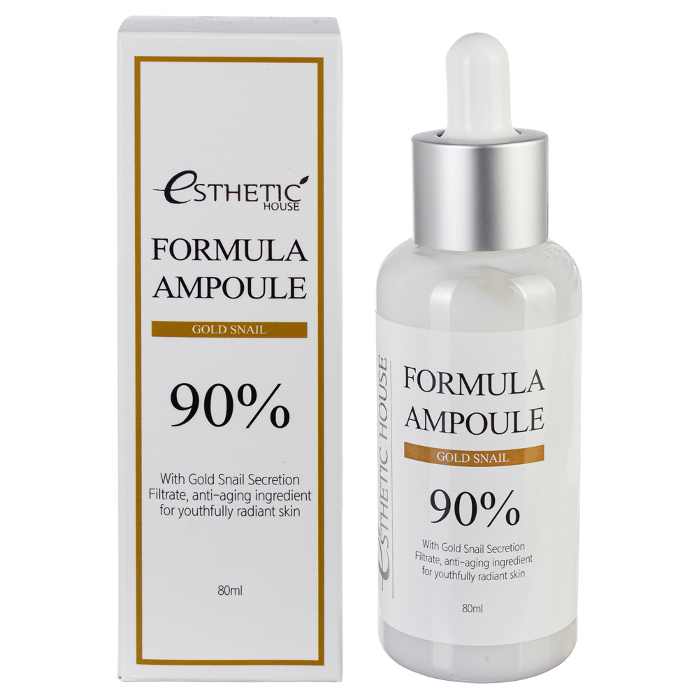 Сыворотка esthetic house formula ampoule. Сыворотка Голд Снеил 90%. Esthetic House Formula Ampoule Gold Snail сыворотка для лица. Муцин улитки сыворотка Эстетик. Формула Голд.