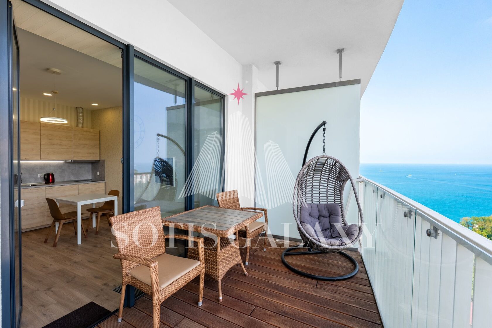 Студия-панорама 45 м² · 14 этаж Актёр Гэлакси Сочи аренда