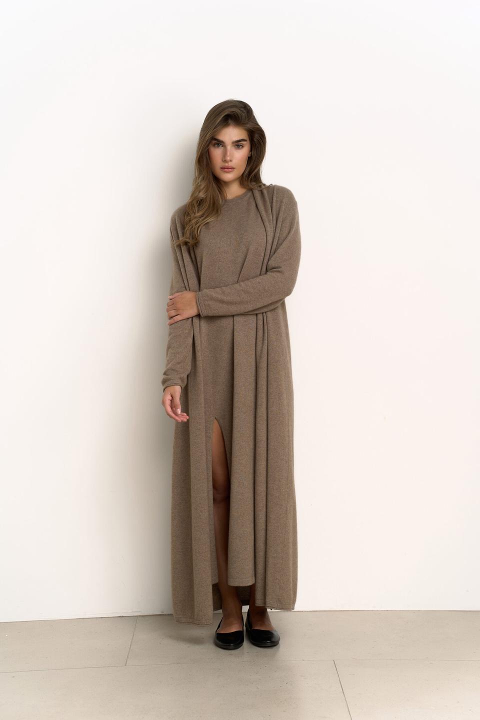 Накидка Taupe из монгольского кашемира